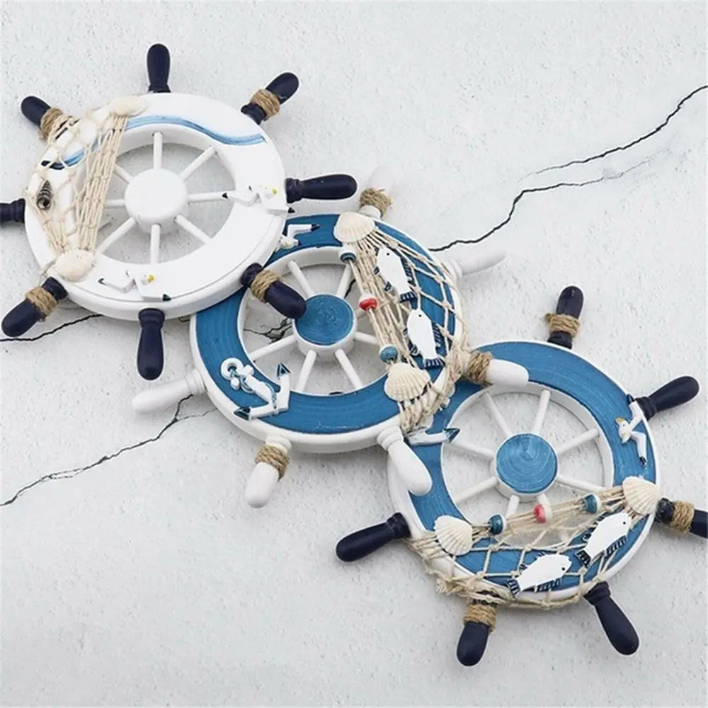 Wooden Marine Wheel Decor