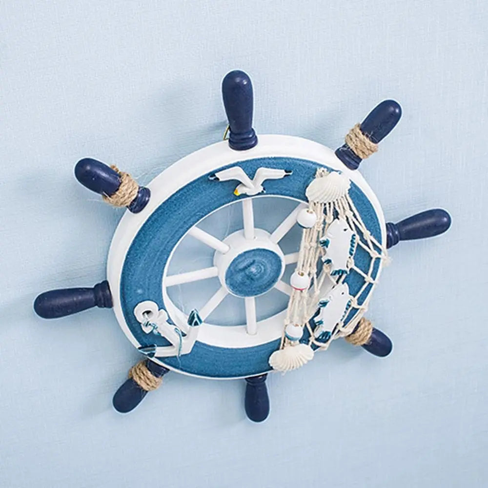 Wooden Marine Wheel Decor