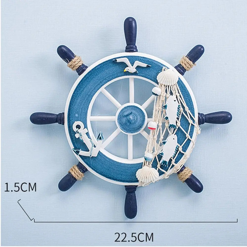 Wooden Marine Wheel Decor