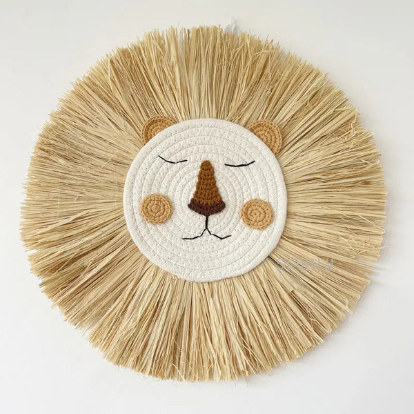 Cotton & Straw Lion Wall Hanging