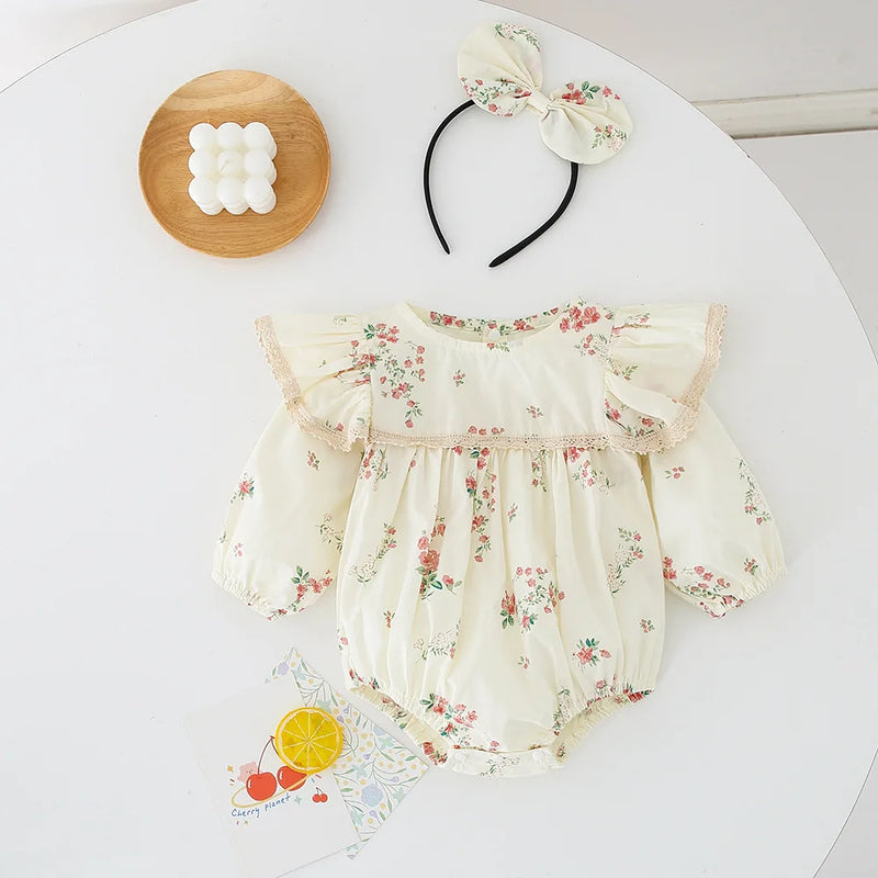 Baby Girl Lace Flower Jumpsuit Dress