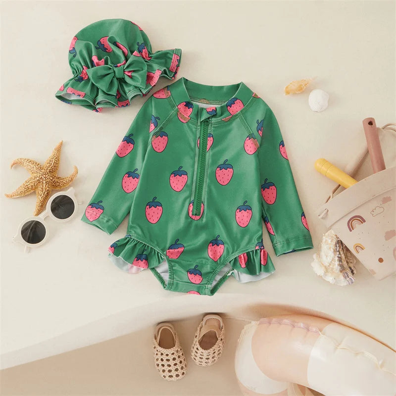 Summer Berries Rash Guard Swim Set