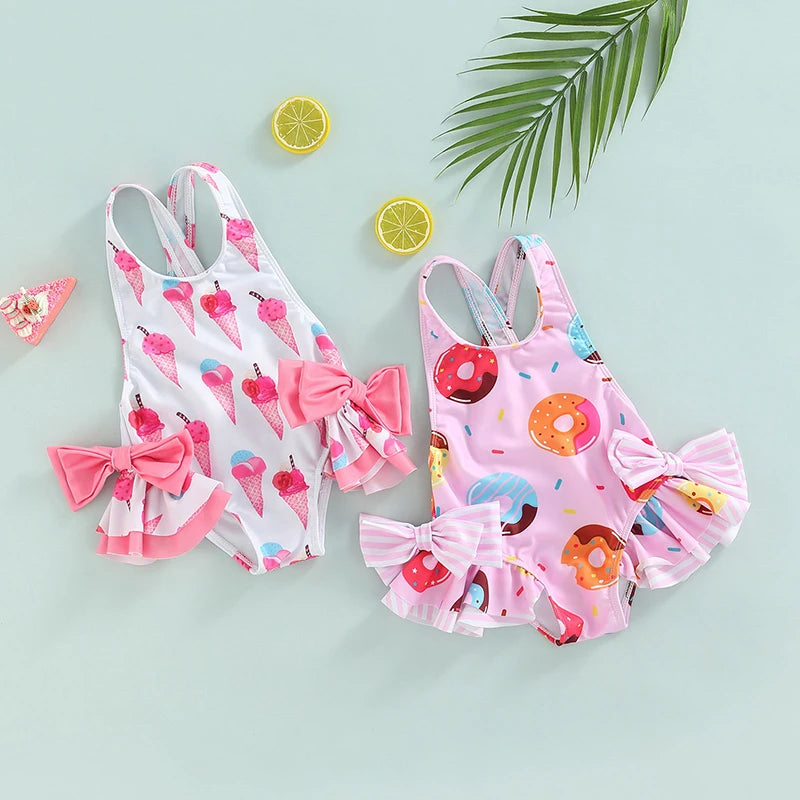 Sweet Treats Ruffled Bowknot Triangle Swimsuit