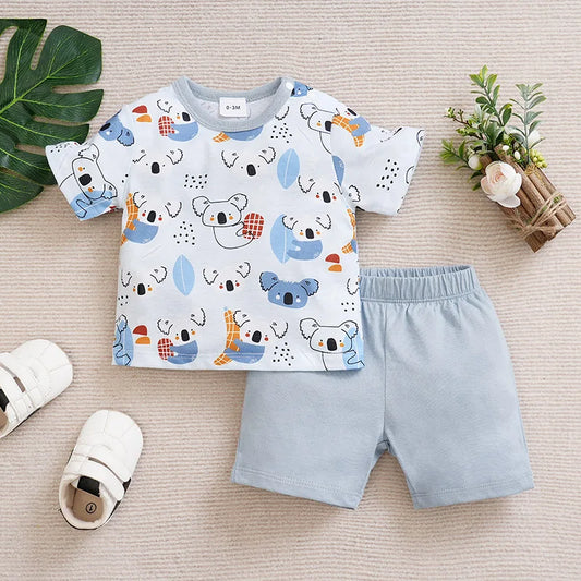 Koala Print Baby Boy Summer Outfit