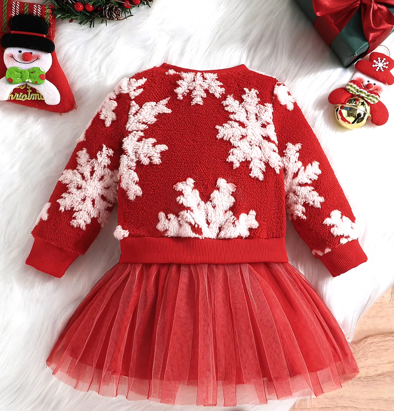 Girls Christmas Snowflake Dress