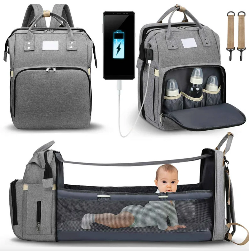 Diaper Backpack With Changing Play Station